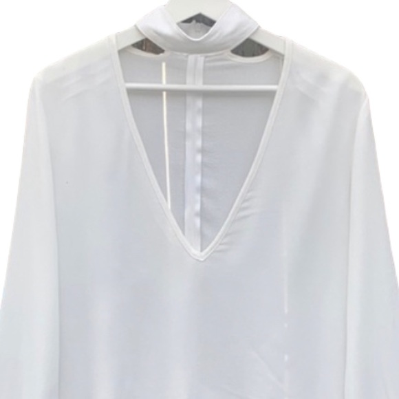 Flynn Skye Memphis Choker Neck White Top Sz M - Picture 4 of 11